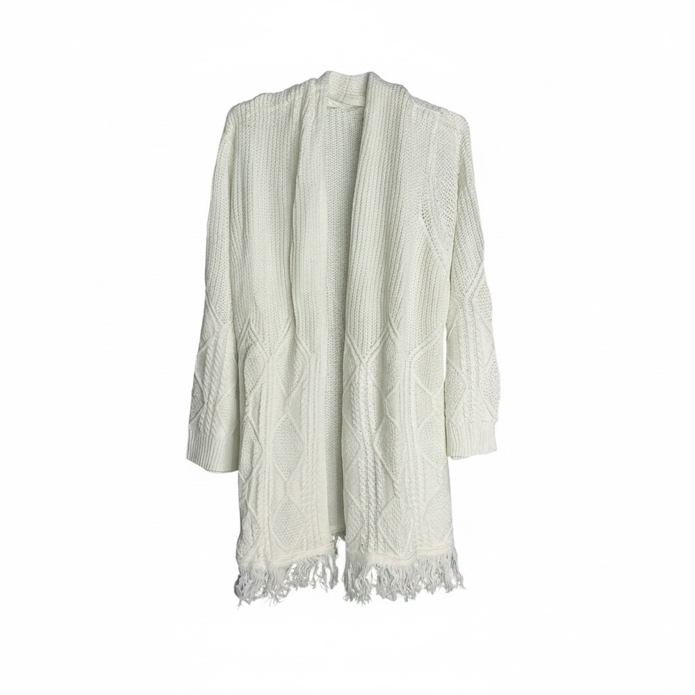 Absolutely Famous White Textured Cardigan
